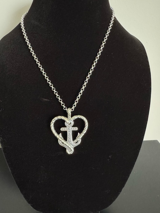 Brighton Jewelry - Brighton Silver Heart Anchor Pendant Necklace - Silver “Seas the Day”
